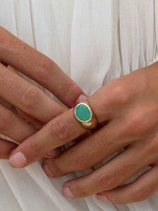 Chrisoprase Ring in 14K