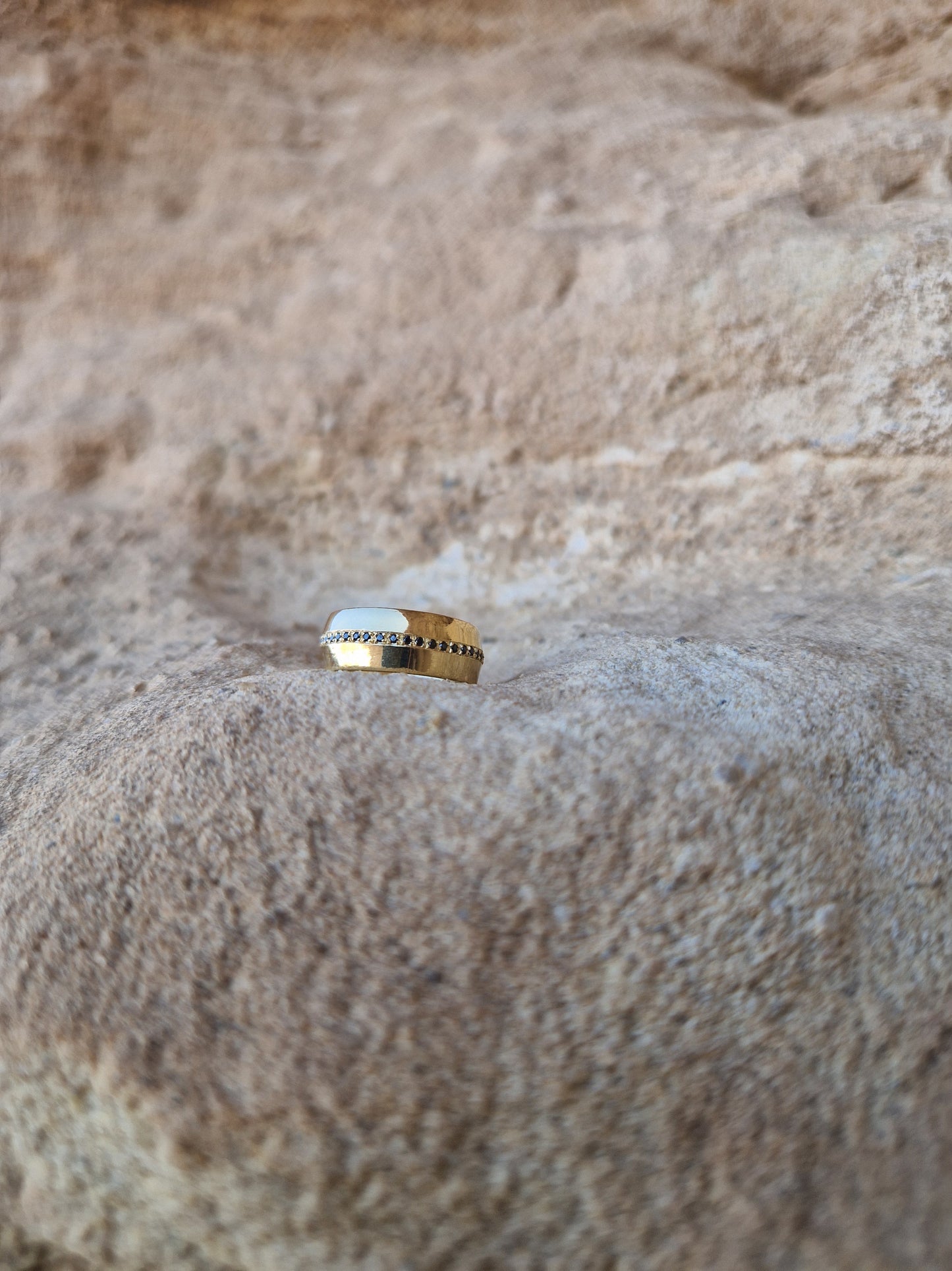 Black Diamonds Facet Ring in 14K