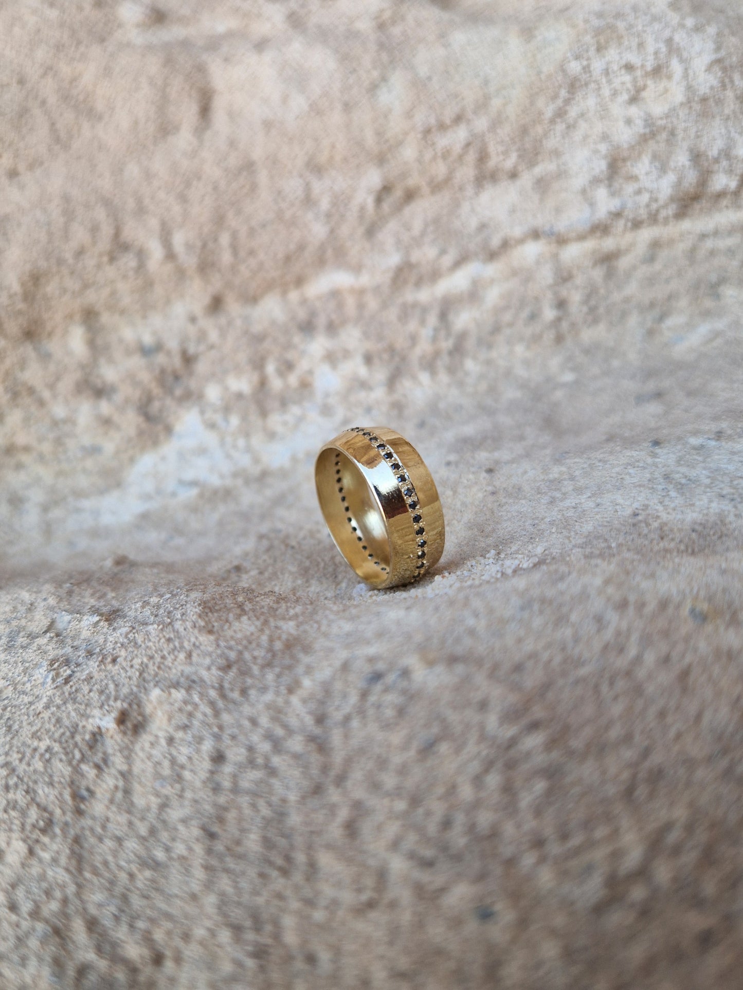 Black Diamonds Facet Ring in 14K