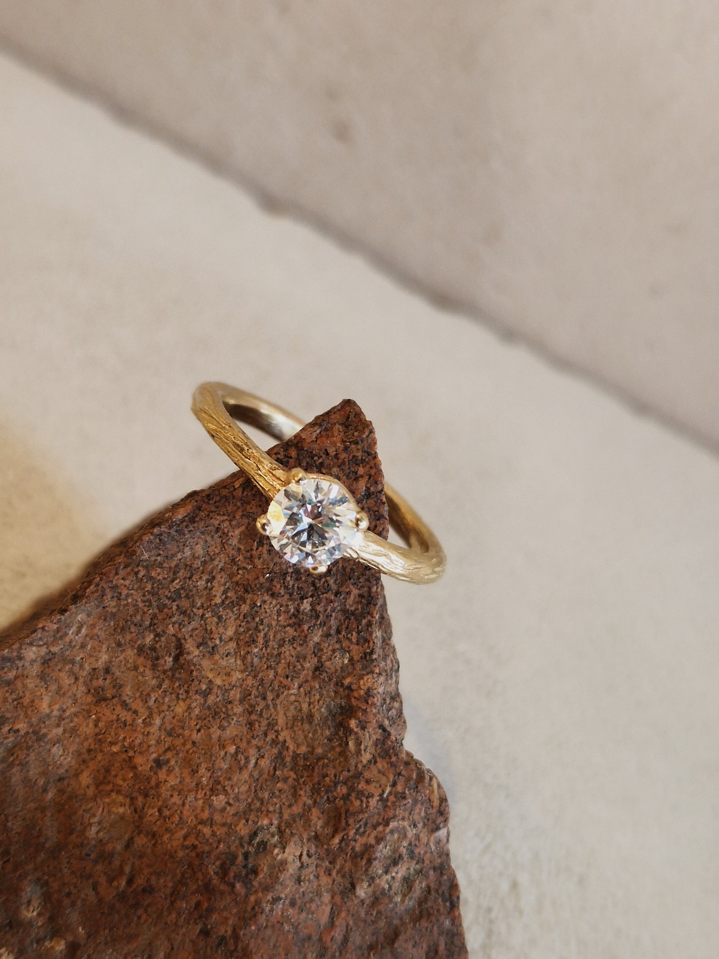 Roots Diamond Engagement Ring in 14K