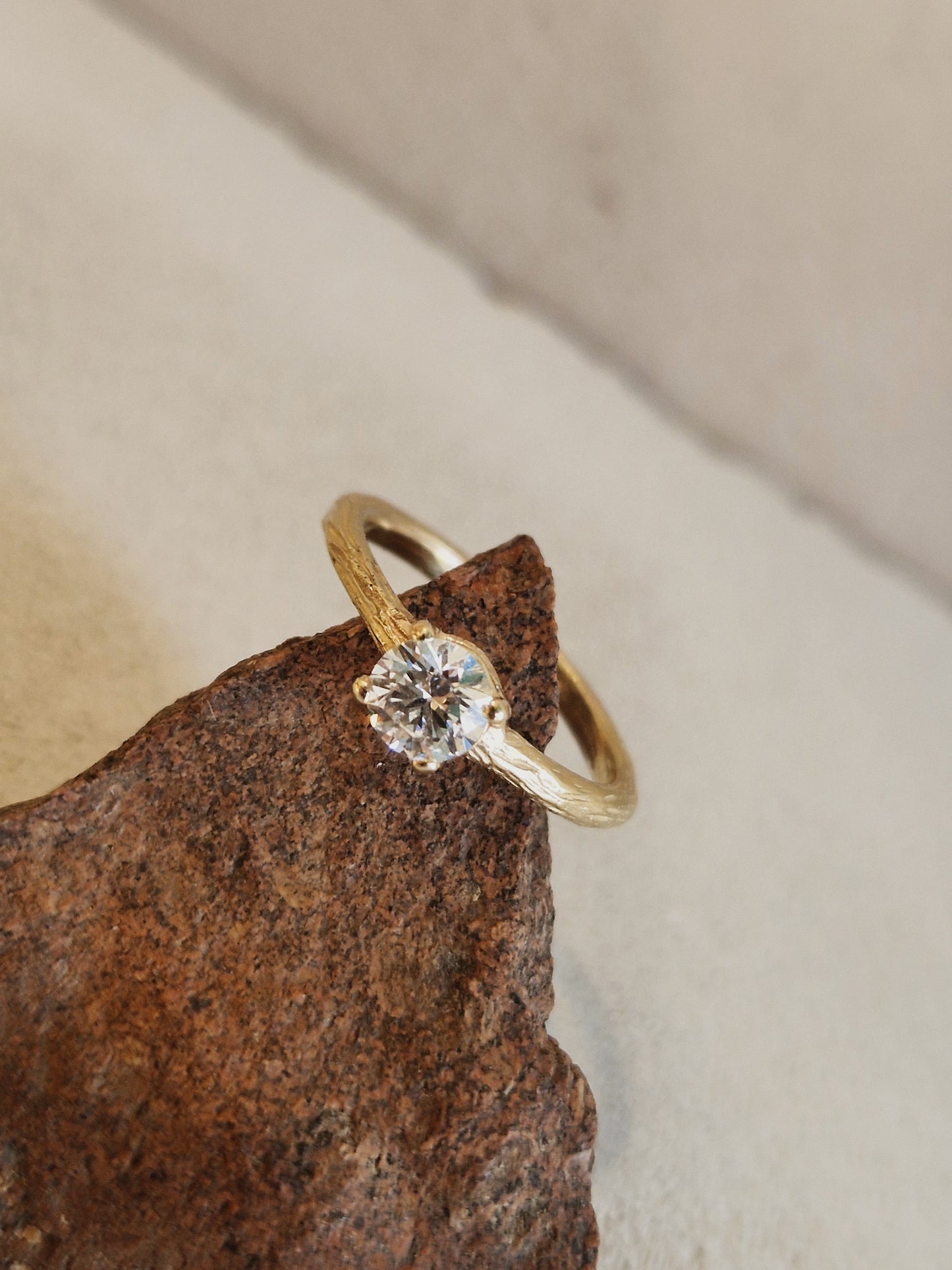 Roots Diamond Engagement Ring in 14K