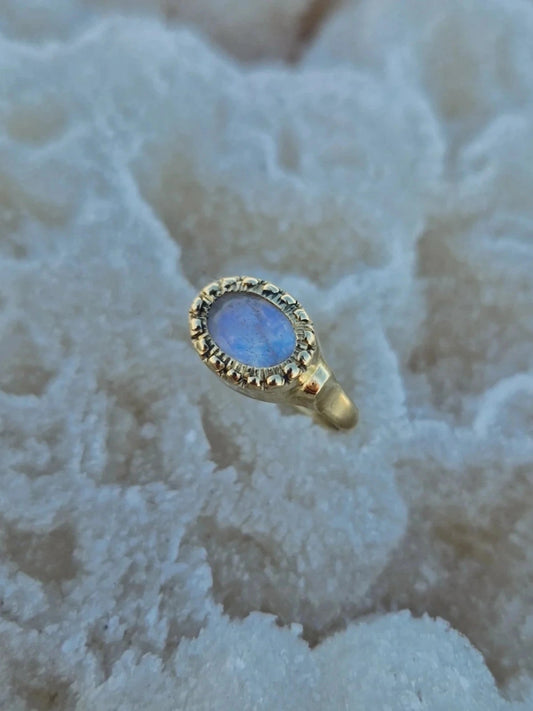 Moonstone Crown Ring in 14K