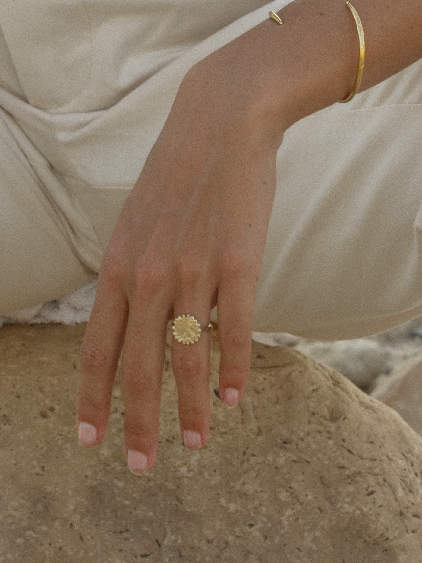 Sun on Mars Signet Ring in 14K