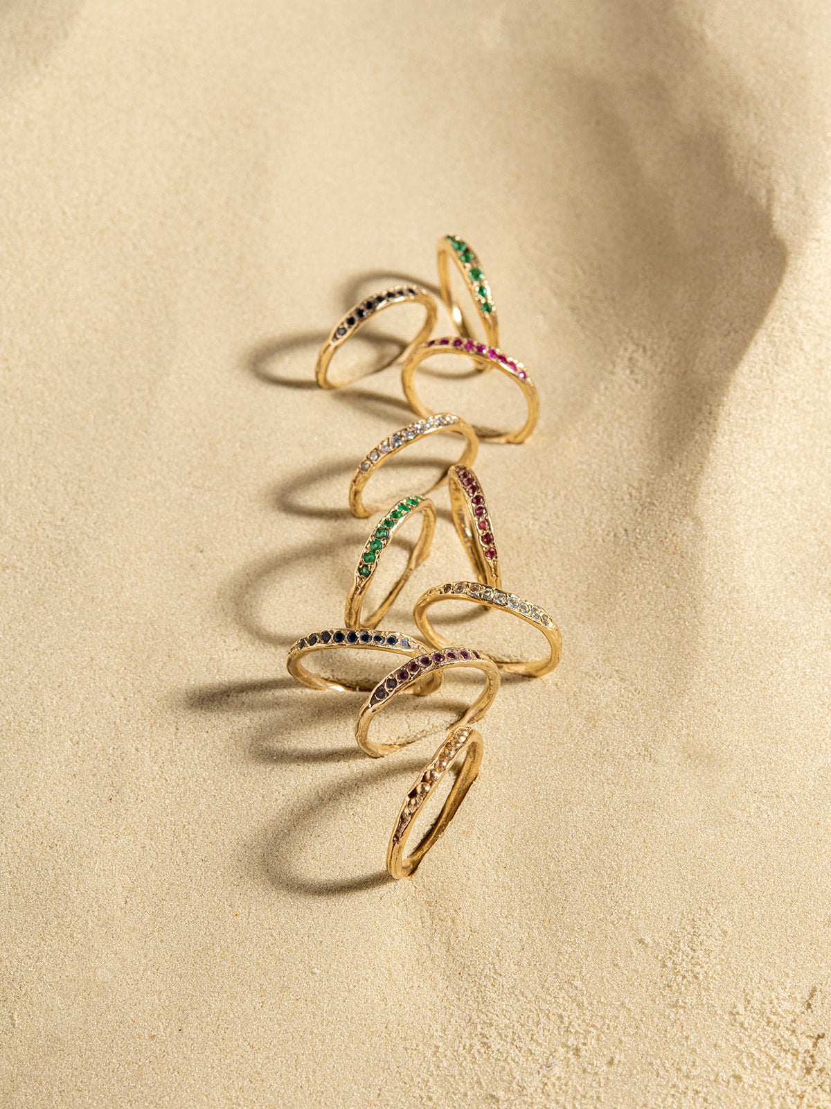 Peapod Gemstone Ring in 14K