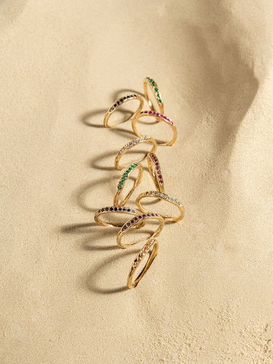 Peapod Gemstone Ring in 14K