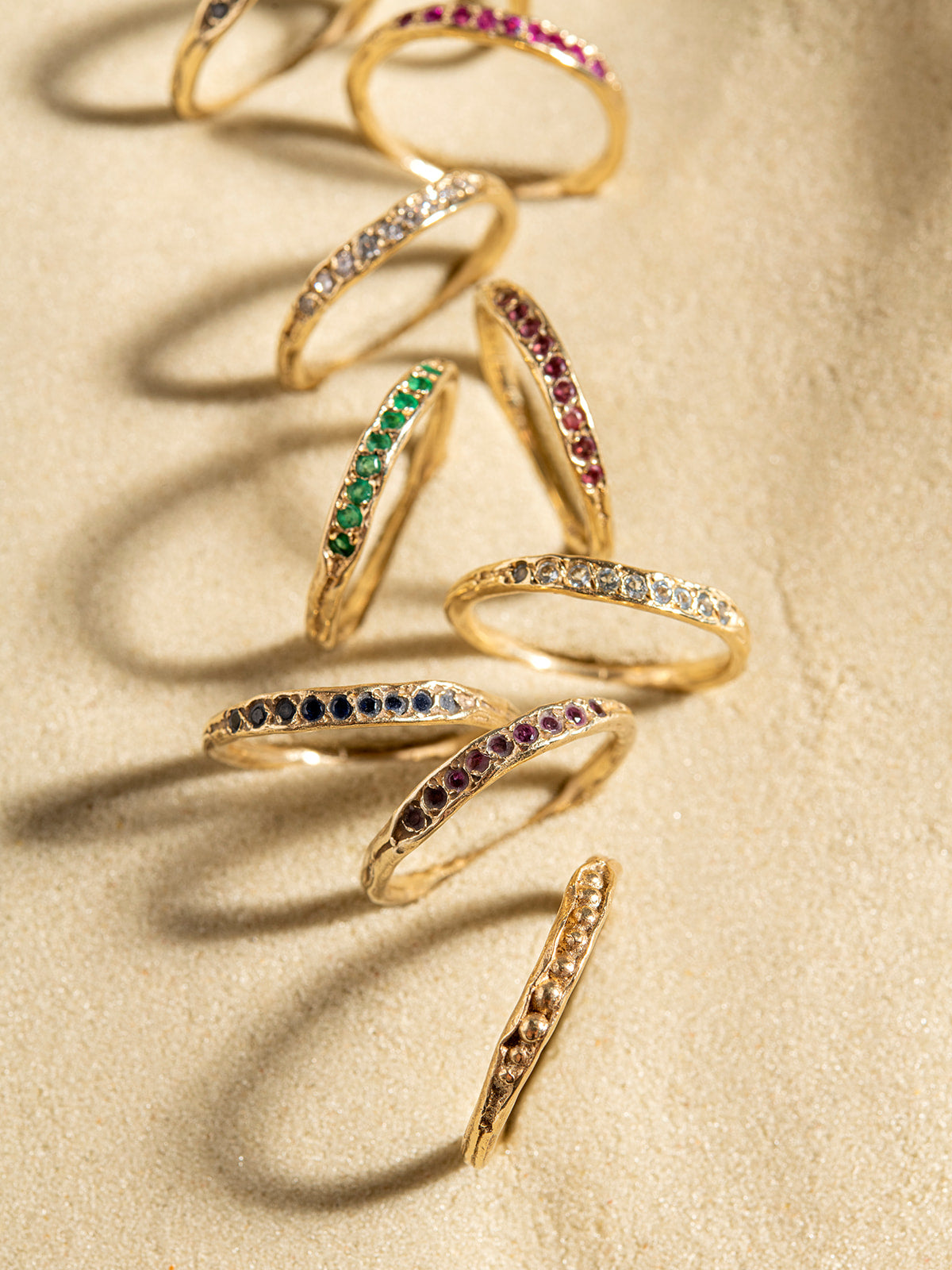 Peapod Gemstone Ring in 14K