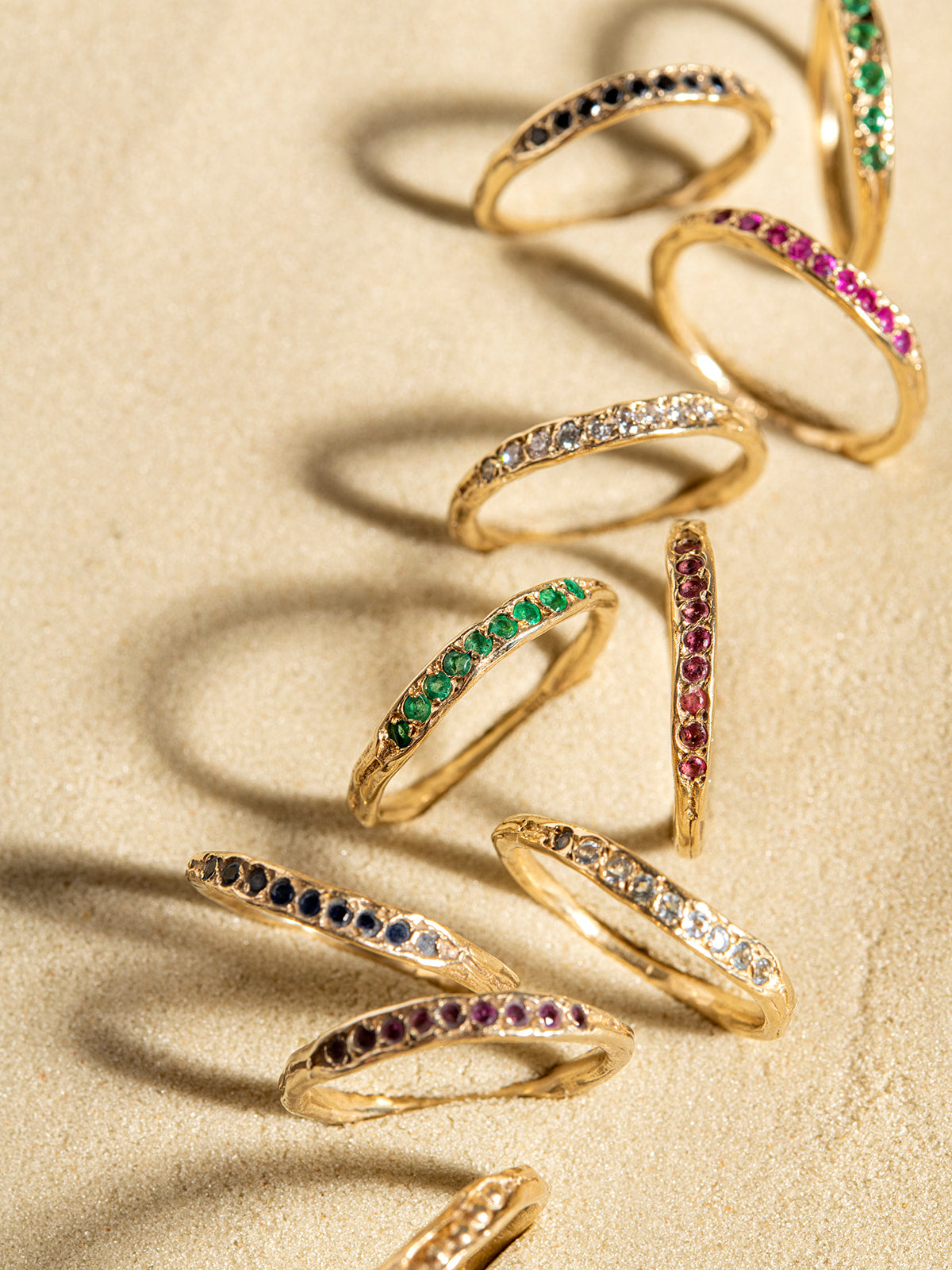 Peapod Gemstone Ring in 14K