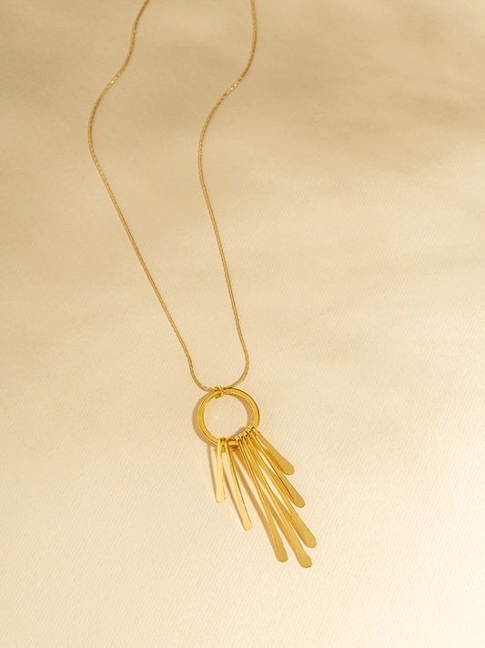 Hammered Tassel Necklace