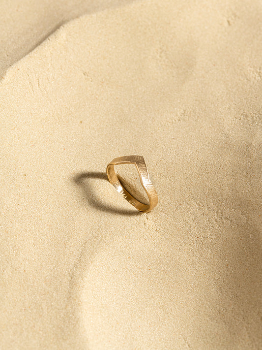 V Ring in 14K