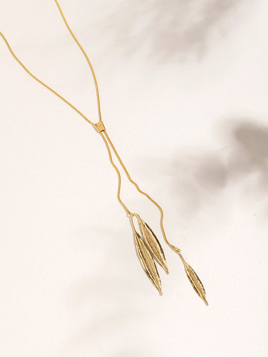Fallen Leaves Lariat Necklace
