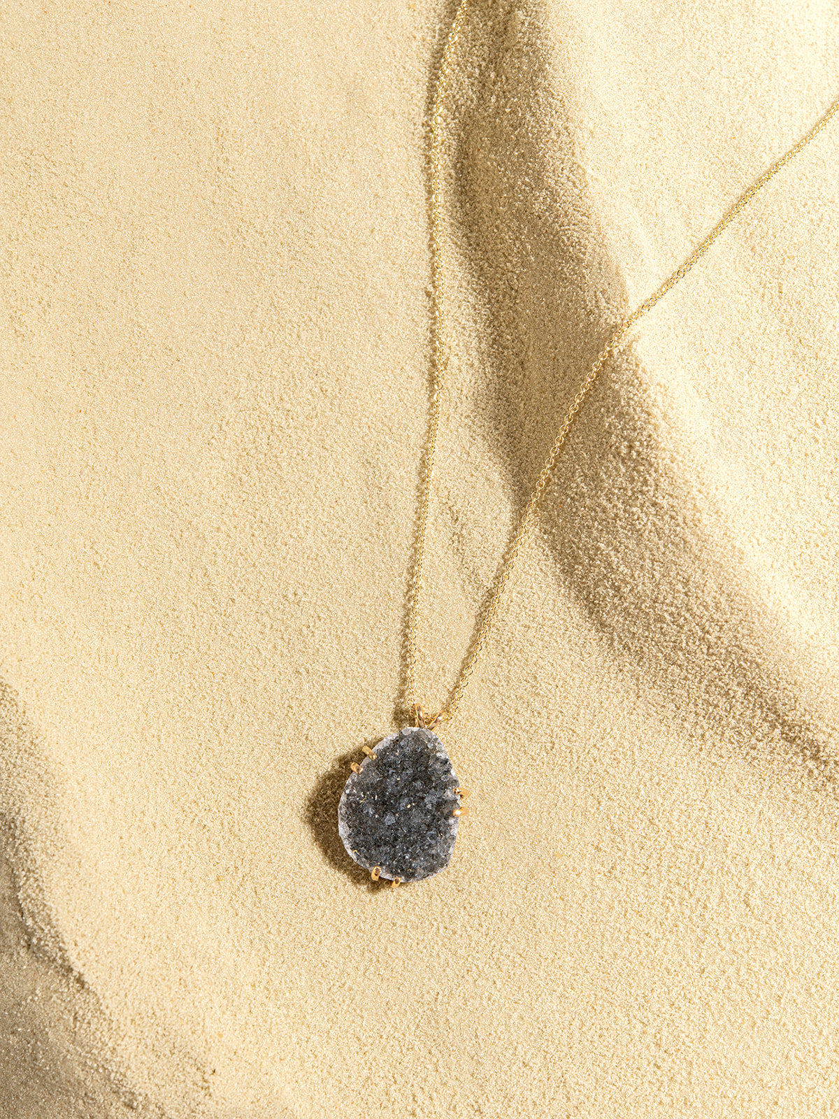 Agate Druzy Necklace in 14K