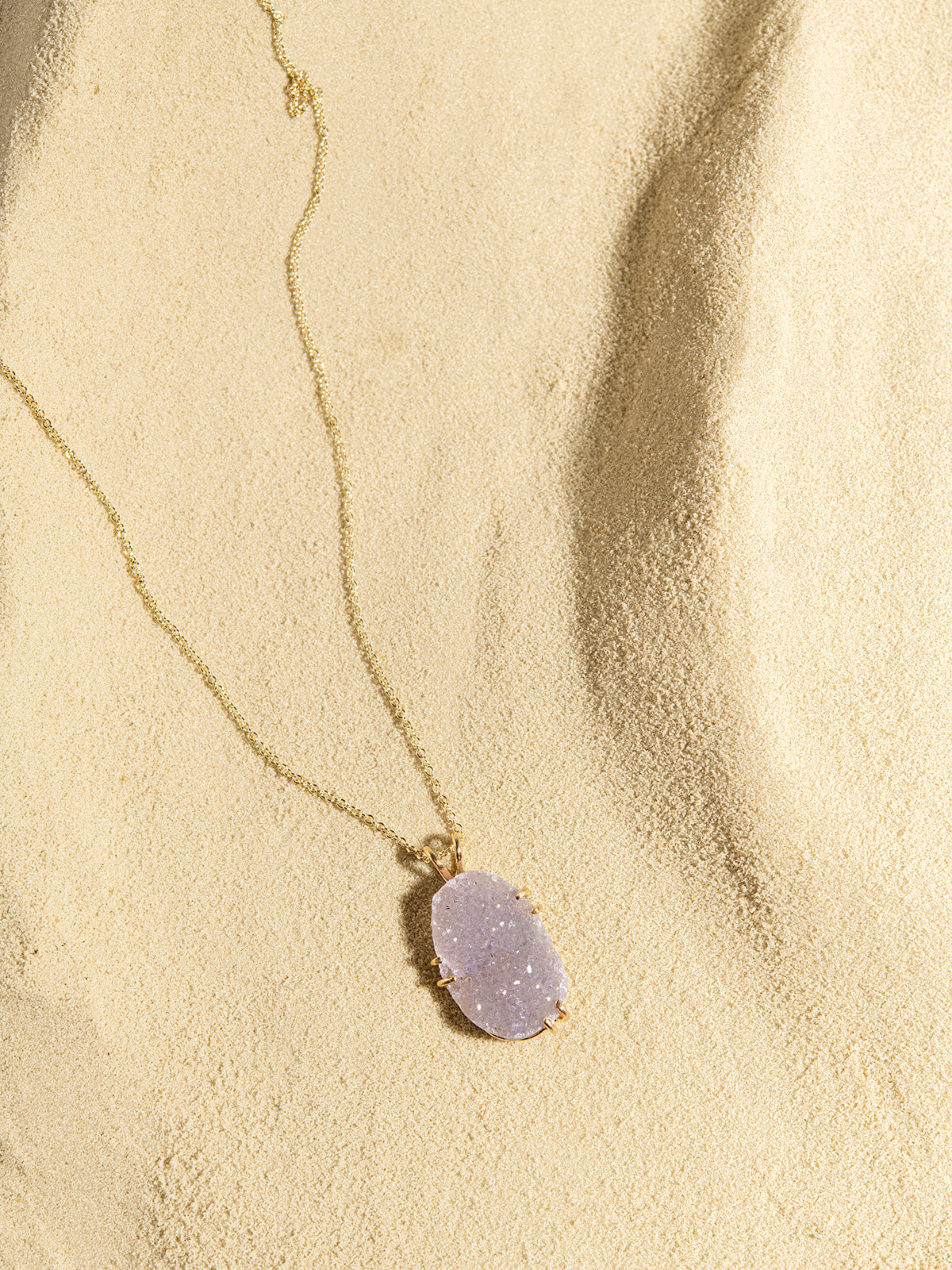 Agate Druzy Necklace in 14K