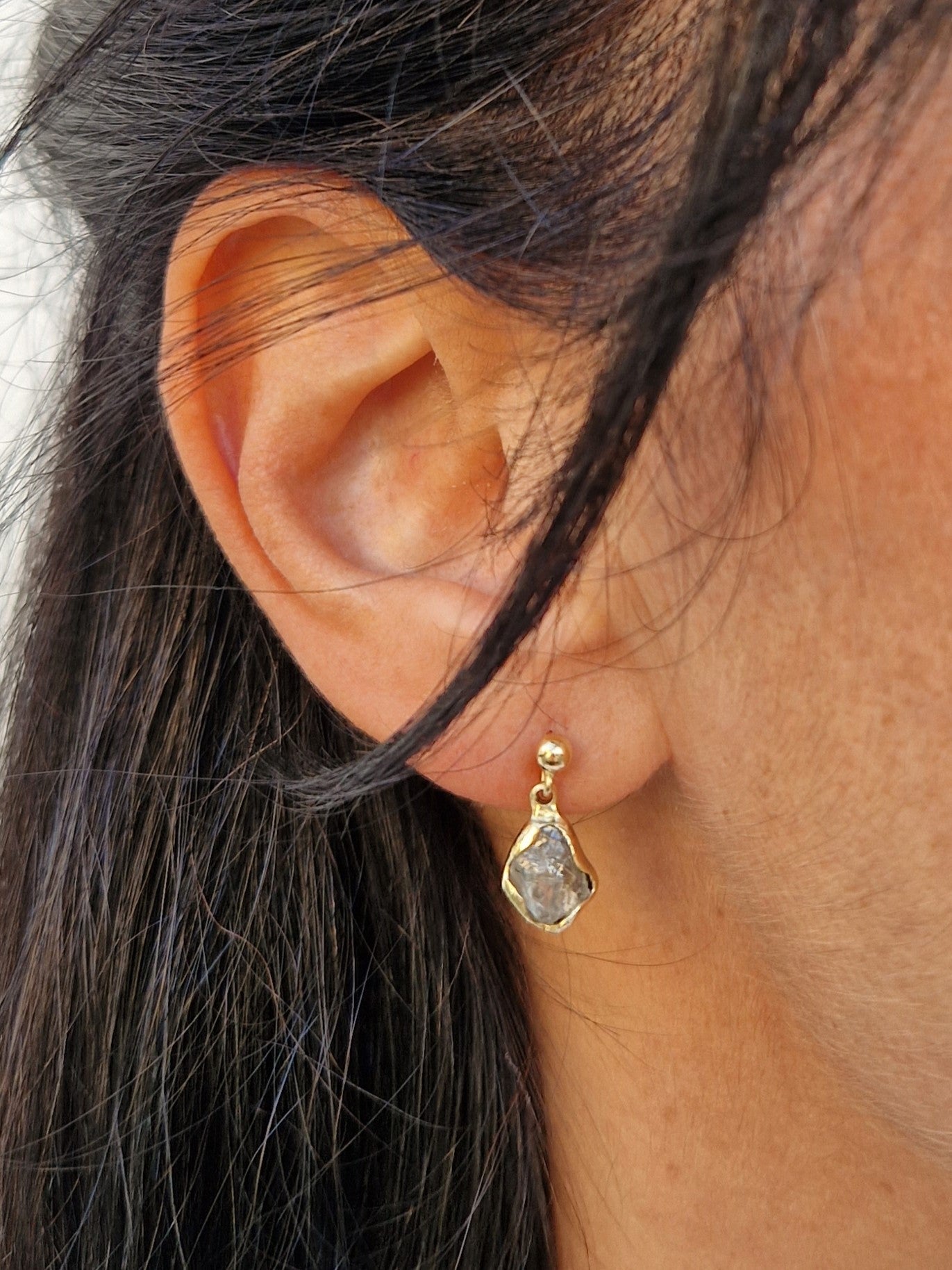 Raw Diamonds Earrings 14K