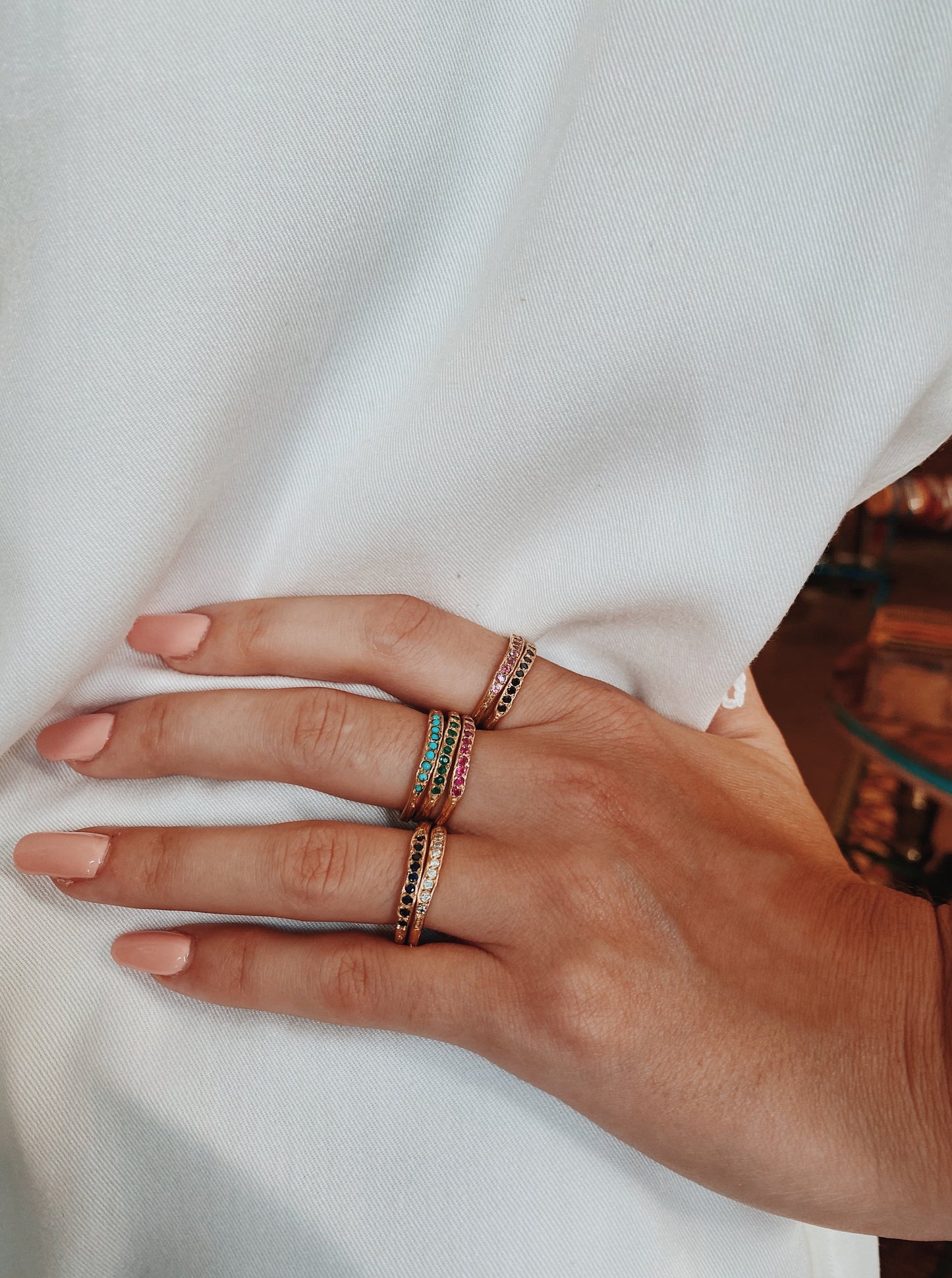 Peapod Gemstone Ring in 14K
