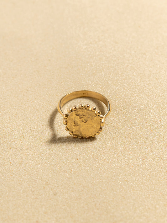 Sun on Mars Signet Ring in 14K