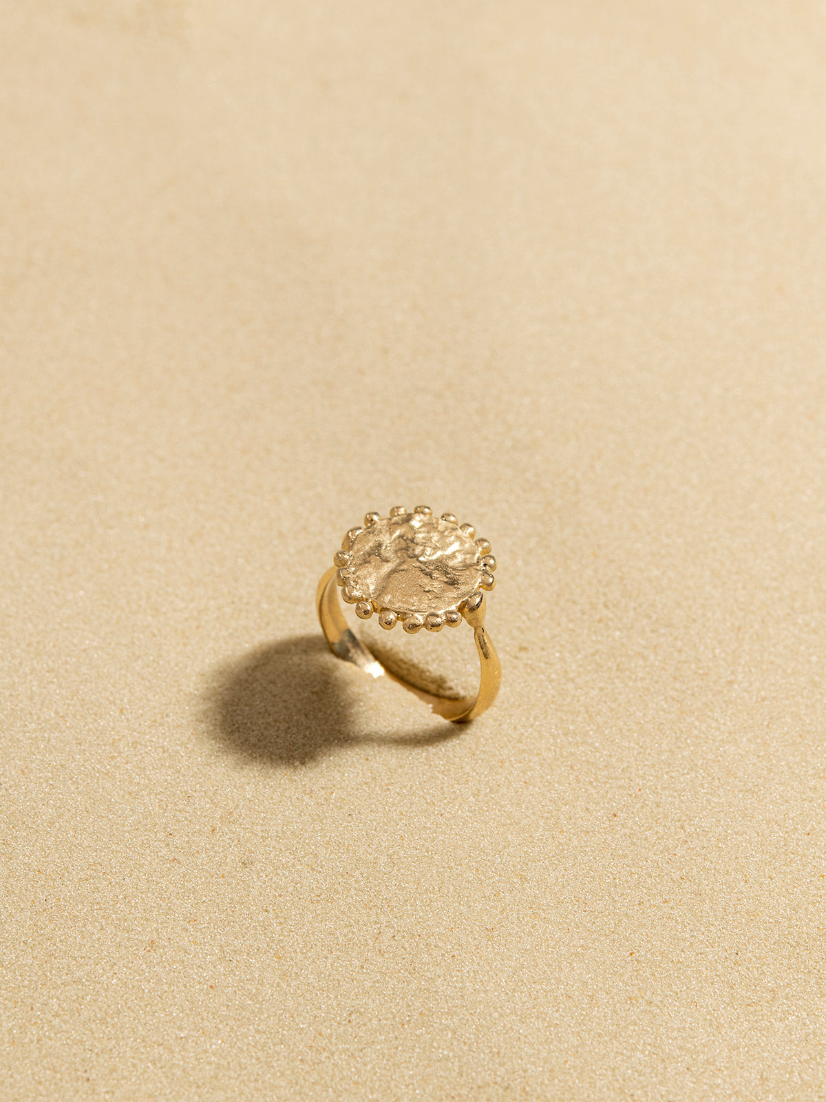 Sun on Mars Signet Ring in 14K