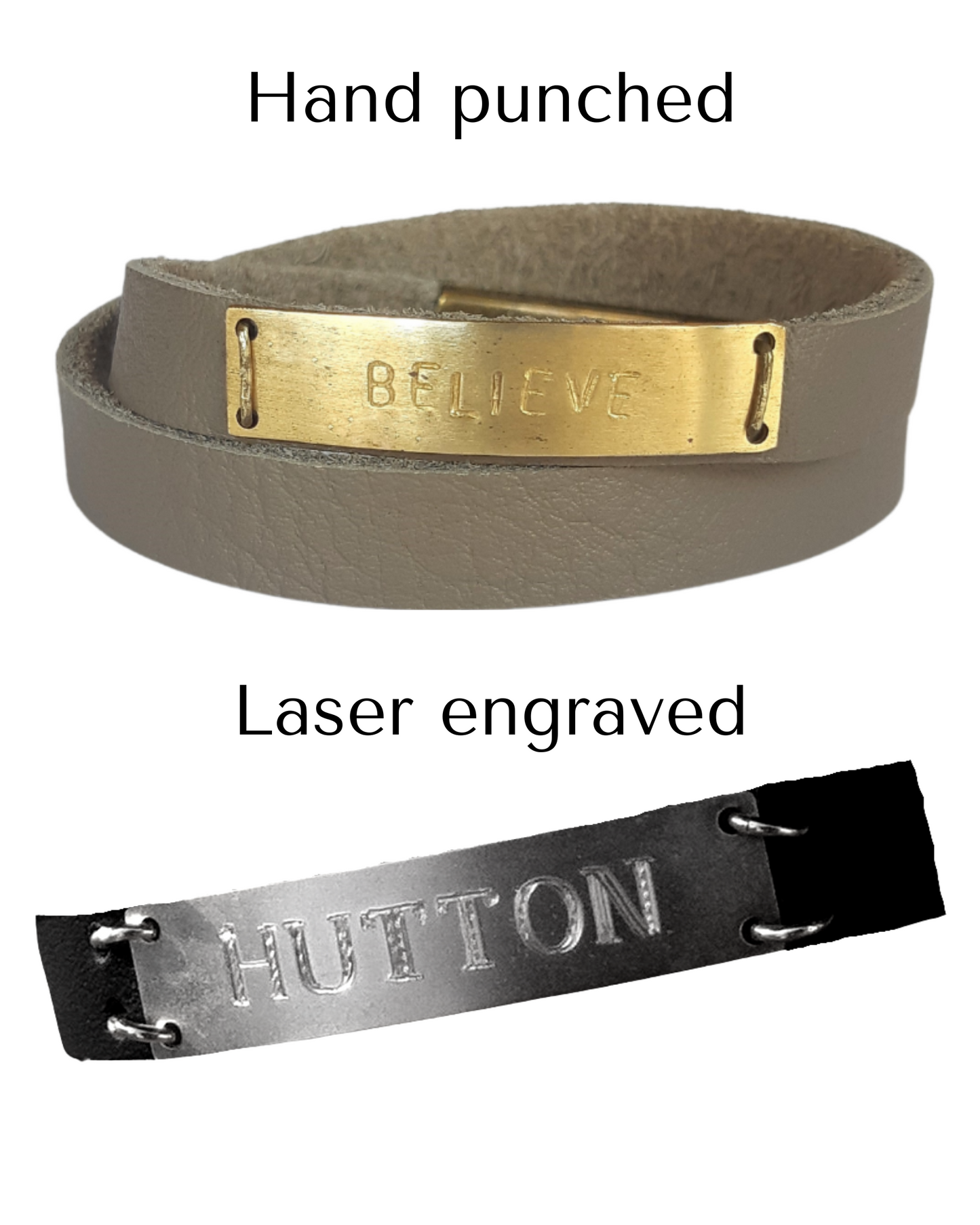 Mens Personalized Leather Bracelet