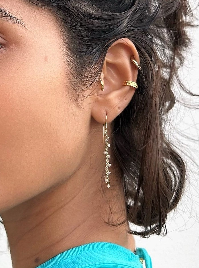 Dripping Raw Diamonds Earrings 14K