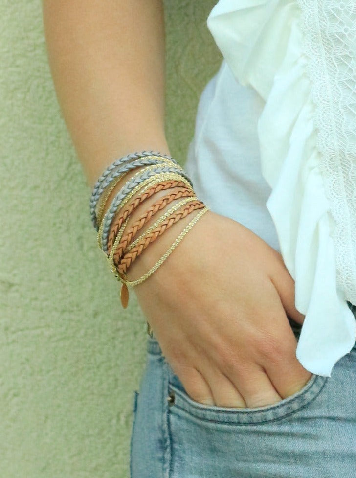 Braided Wrap Leather Bracelet