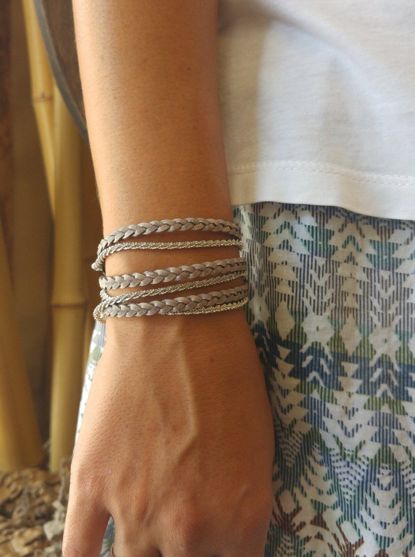 Braided Wrap Leather Bracelet