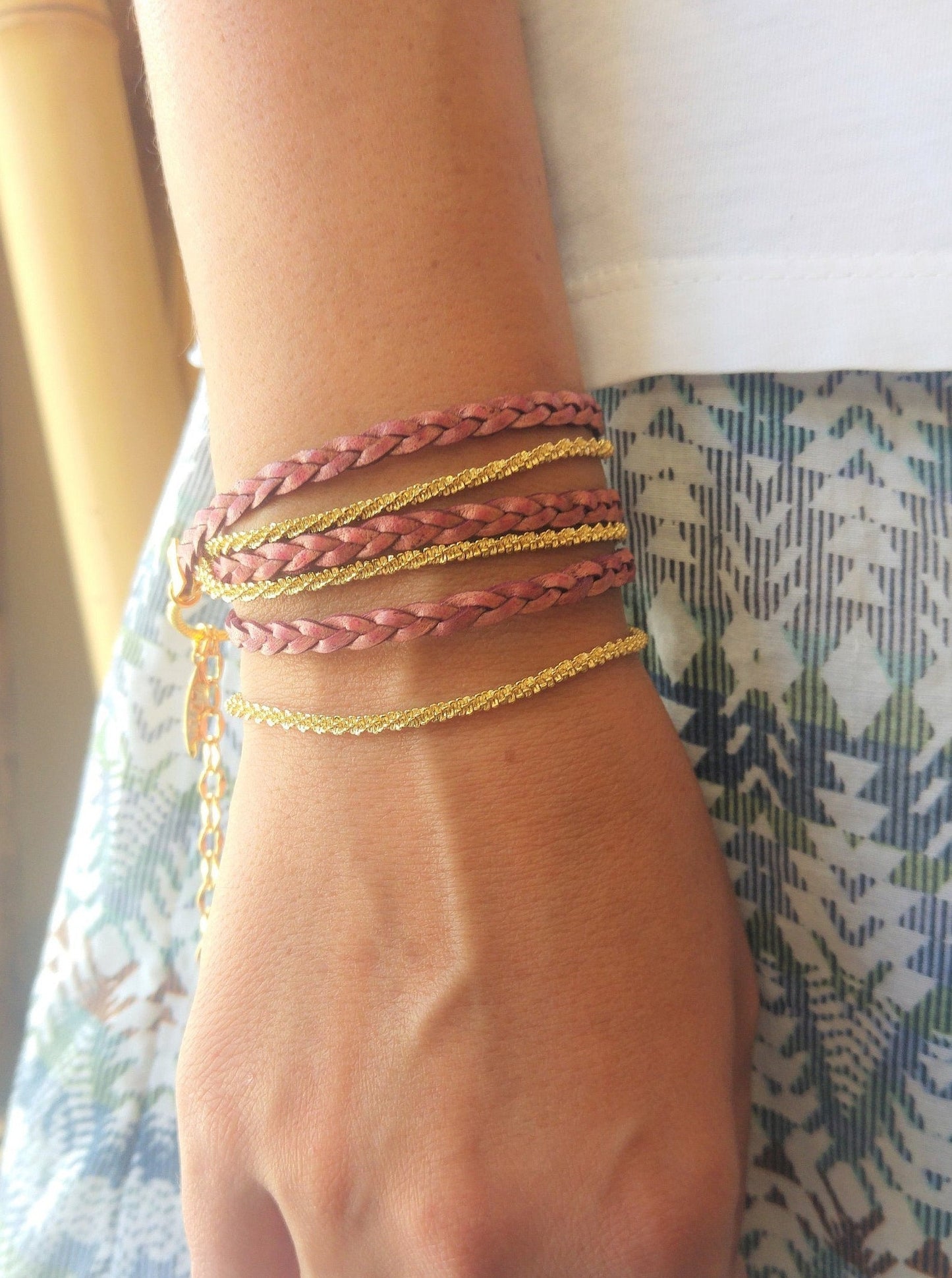 Braided Wrap Leather Bracelet