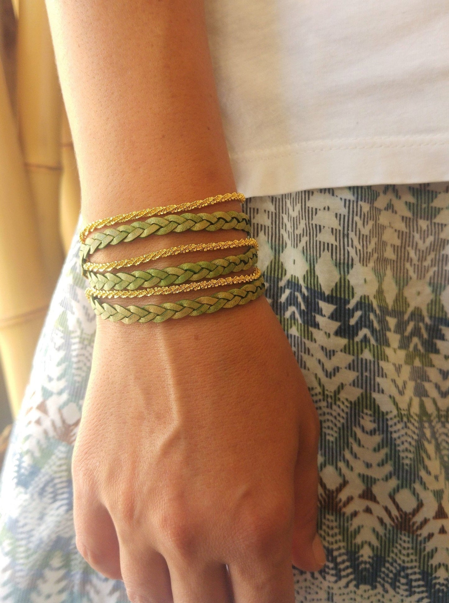 Braided Wrap Leather Bracelet