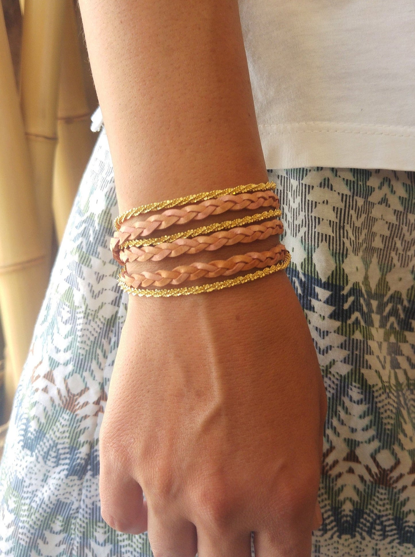 Braided Wrap Leather Bracelet