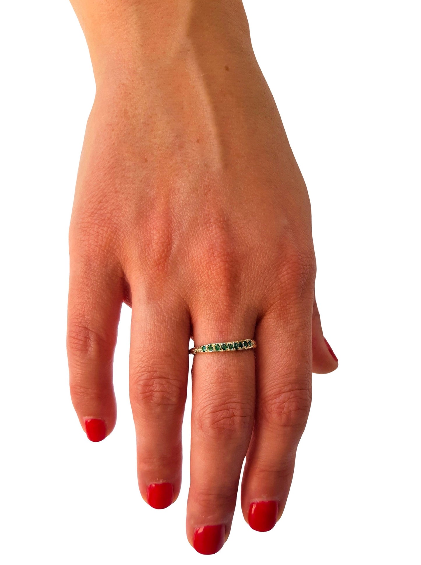 Peapod Gemstone Ring in 14K