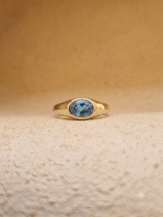 Gemstone Signet Ring in 14K