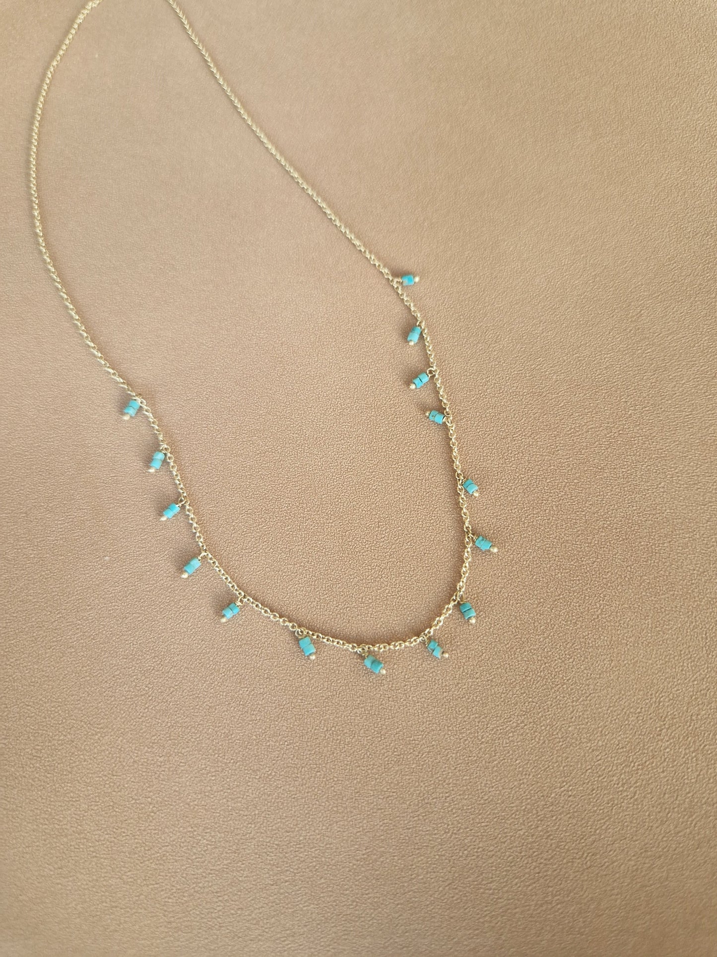 Dripping Gemstone Necklace 14K