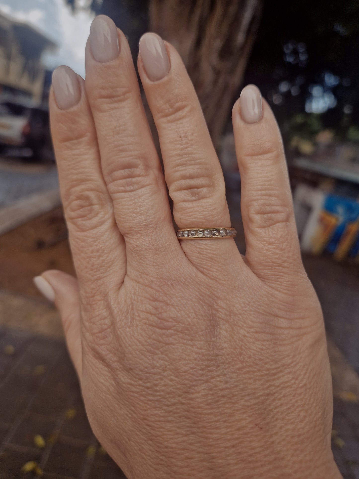  14K טבעת פאסט משובצת