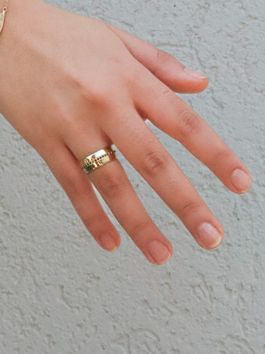 Black Diamonds Facet Ring in 14K