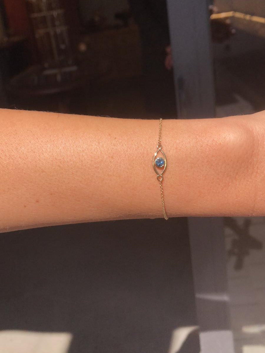 Petit EVIL EYE Bracelet in 14k