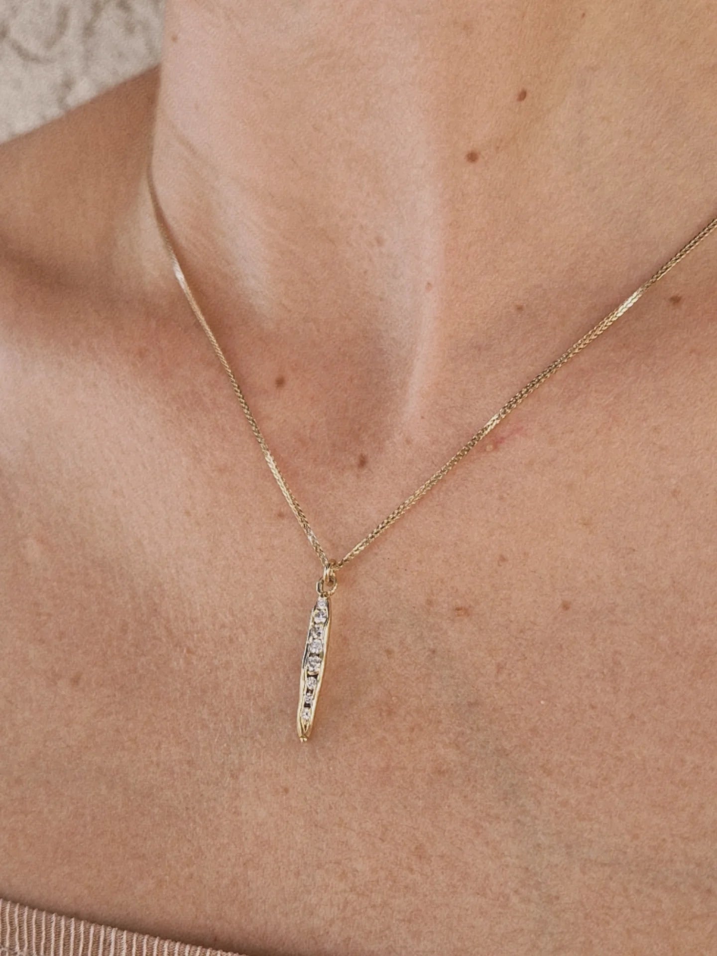 שרשרת נוצה זהב 14K