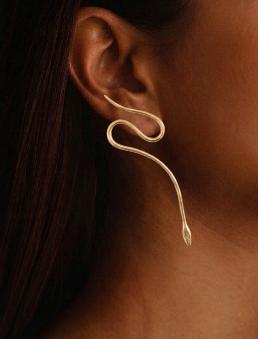 Mamba Long Ear Climber Earrings