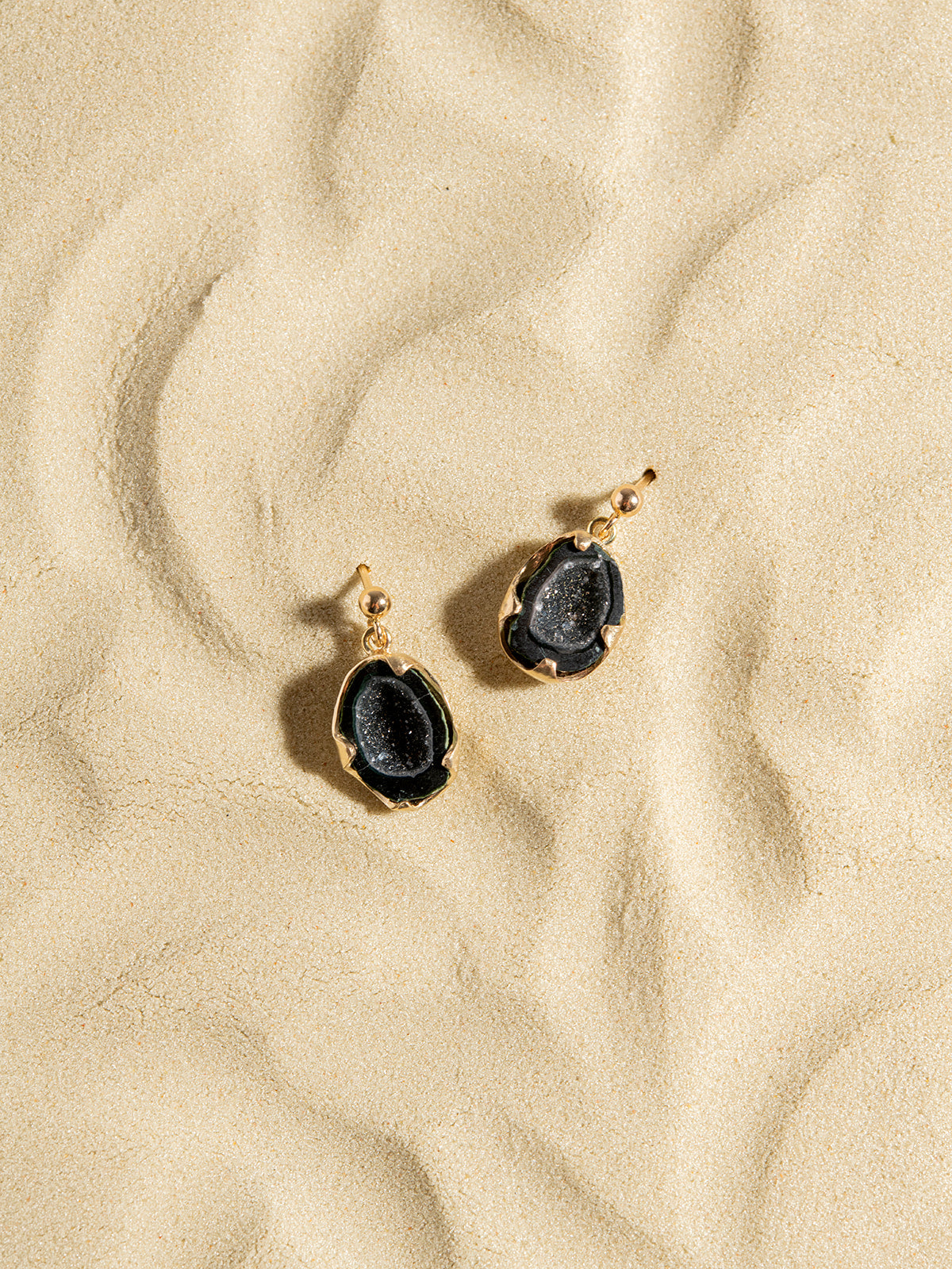 Agate Geode Earrings 14K