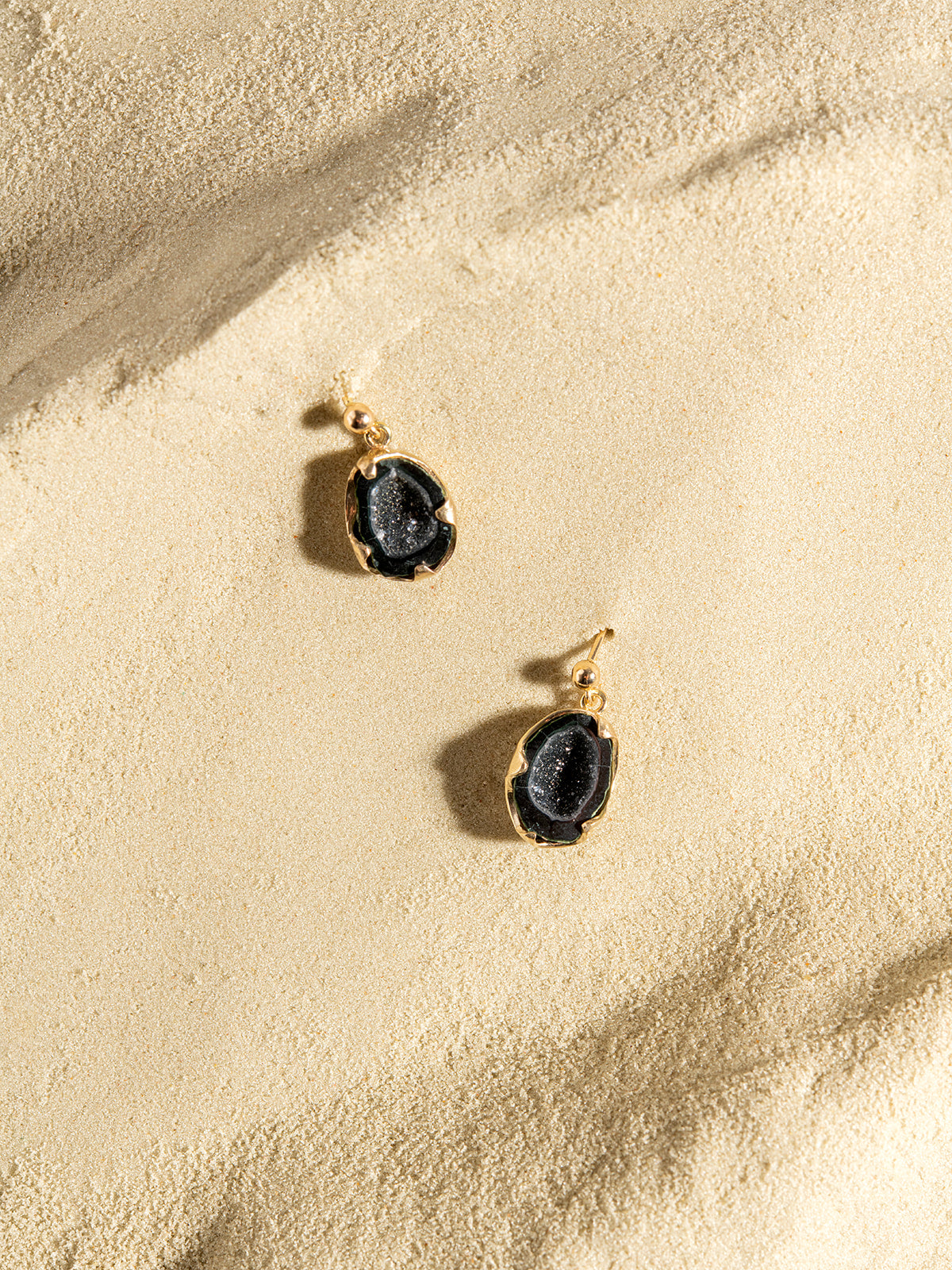 Agate Geode Earrings 14K