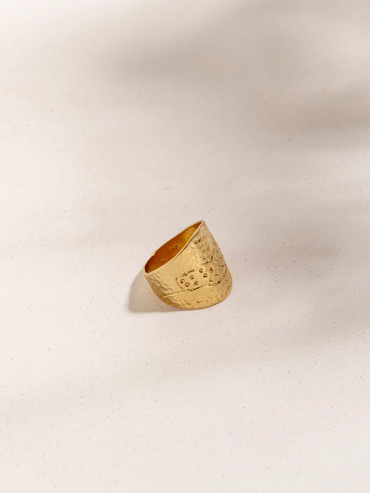 Topography Hammered Ring