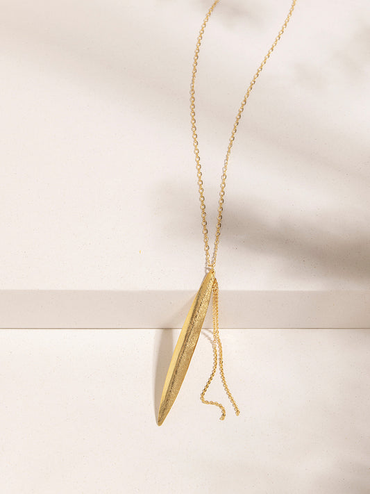 Greek Goddess Long Leaf Necklace