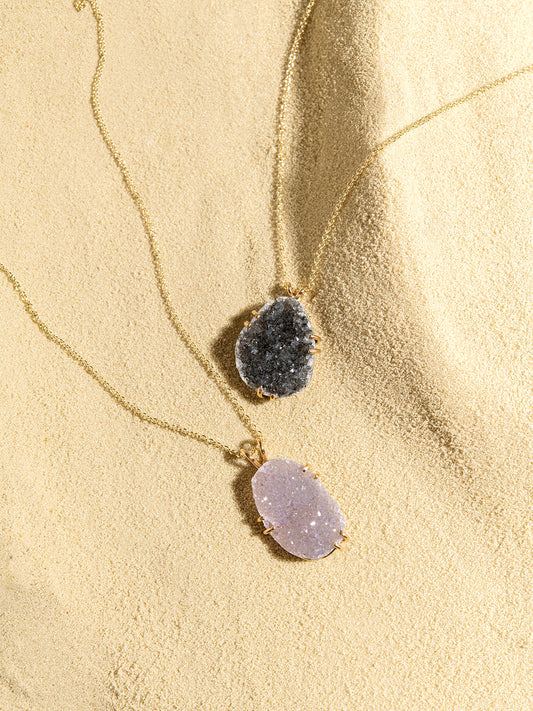Agate Druzy Necklace in 14K