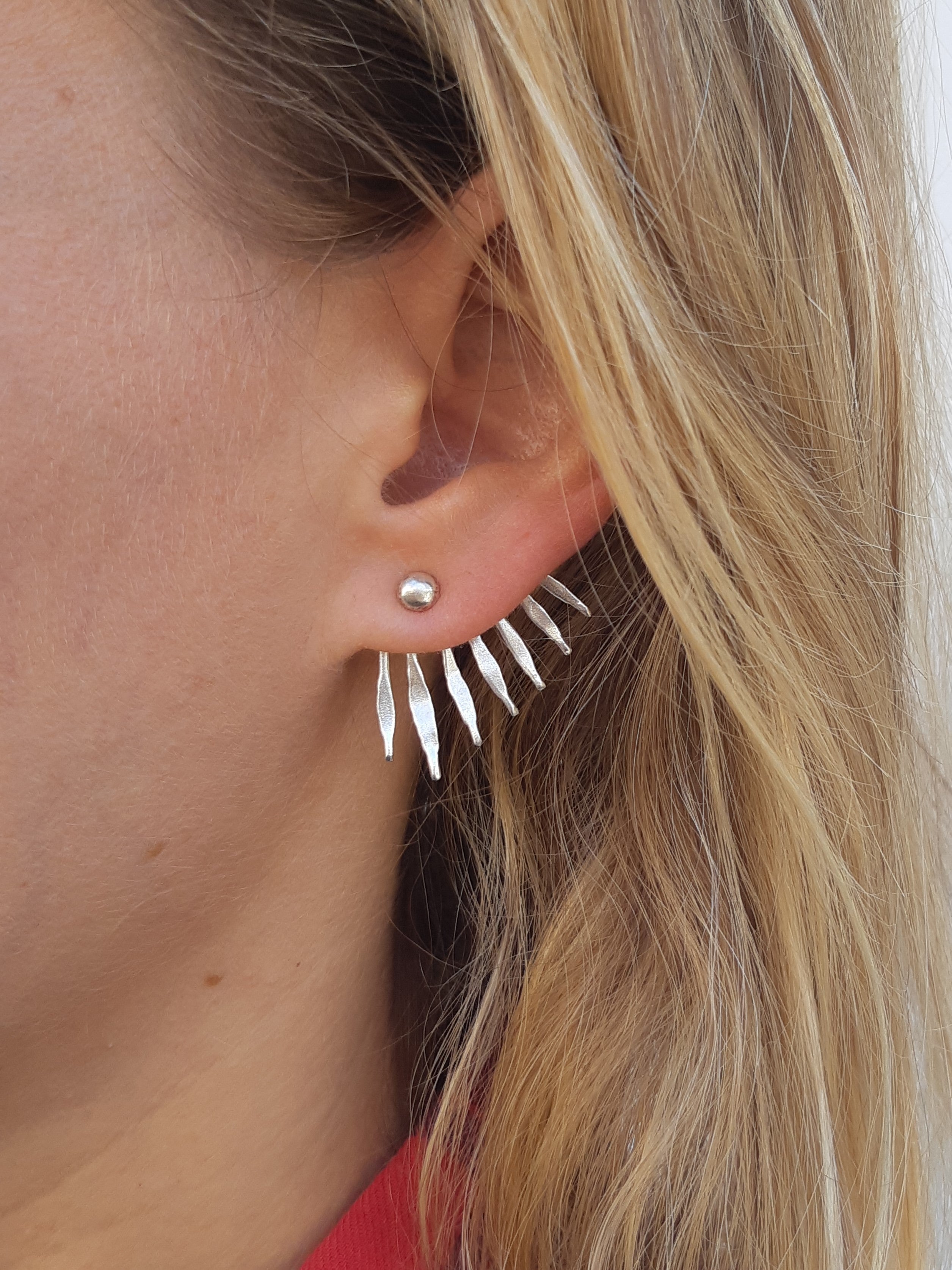 Handmade Jewelry Gift Stud Earrings Statement Earrings Ear - Etsy UK | Ear  jacket earring, Silver ear jacket, Front back earrings