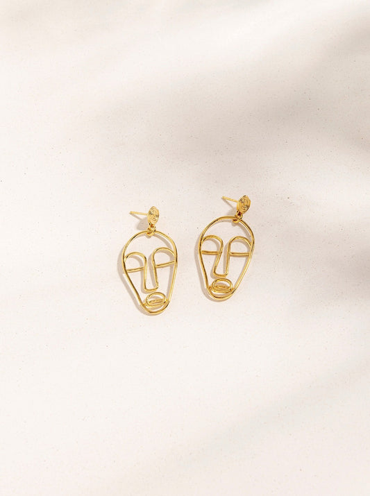 KARO African Mask Earrings-Pair