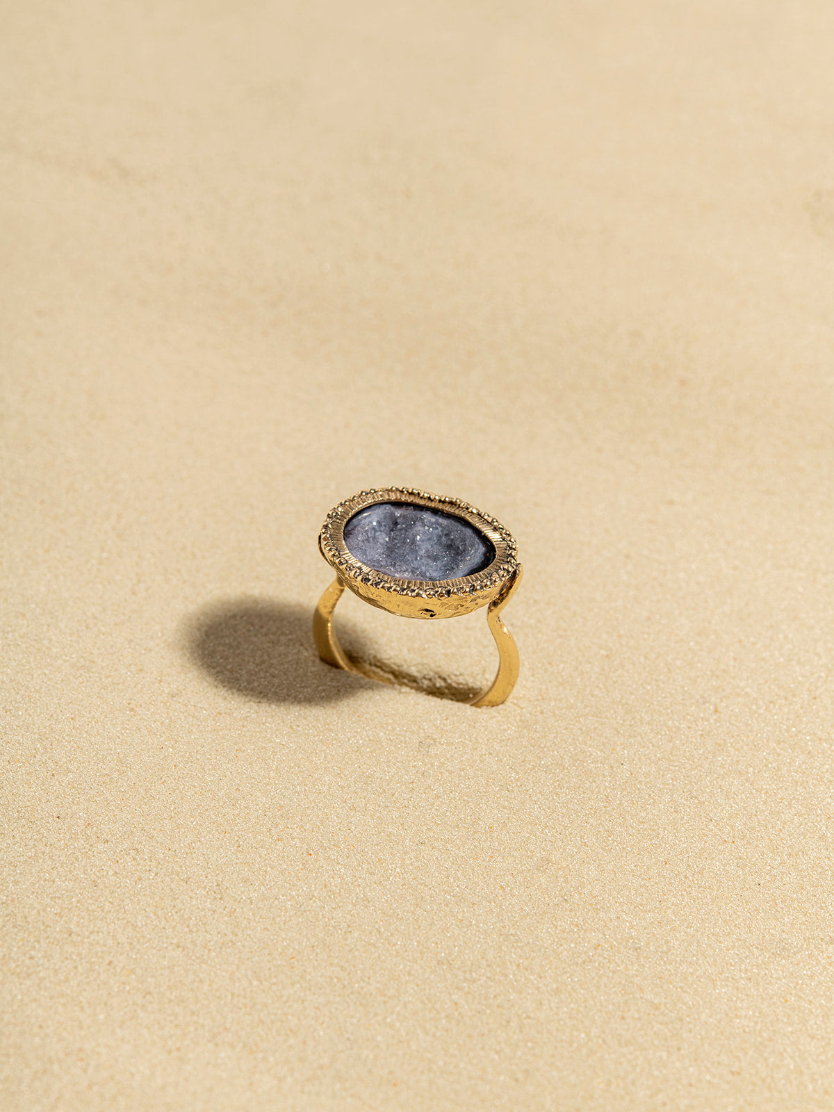 Agate Geode Ring 14K