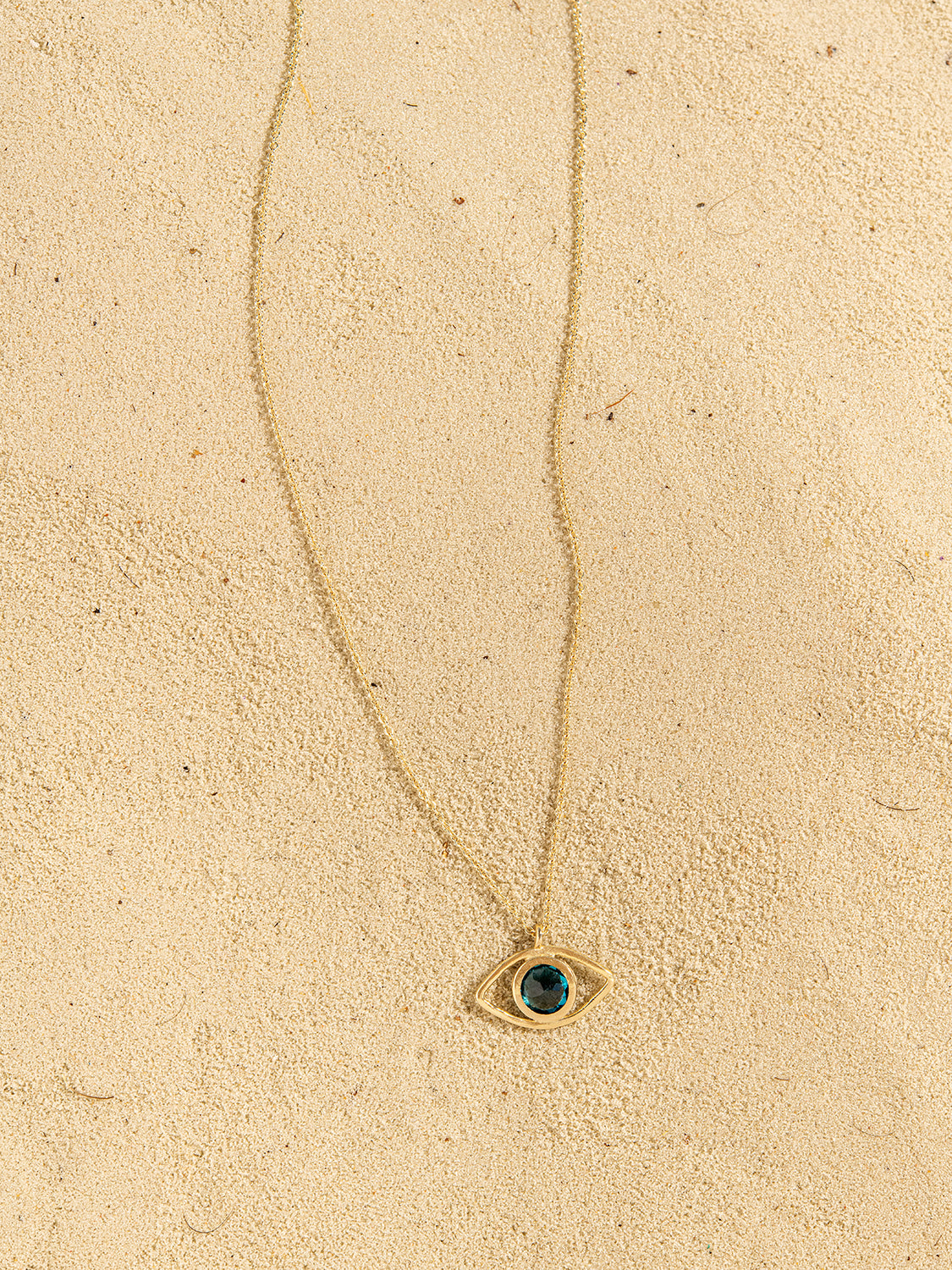 Evil Eye Necklace in 14k