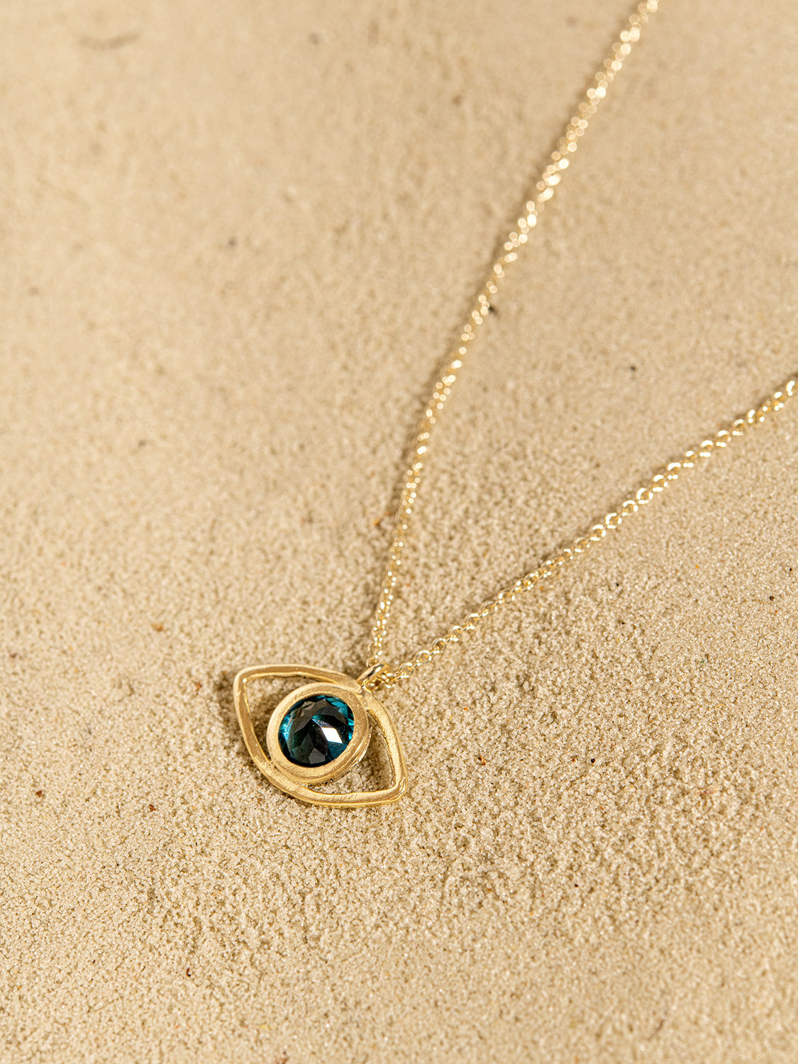 Evil Eye Necklace in 14k